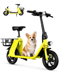 WINDHORSE C2 Folding Electric Scooter with Seat & Basket for Adults -12.5" Tire, 672W PWR, 288Wh Battery, Max 20MPH Speed, 20 Miles Range Commuter E-Scooter