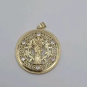 THE GRIM REAPER/SANTA MUERTE fashion  new pendant round Rhinestone Decorated Cross