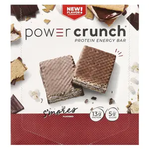 BNRG Power Crunch®, Protein Energy Bar, S'mores, 12 Bars, 1.4 oz (40 g) Each