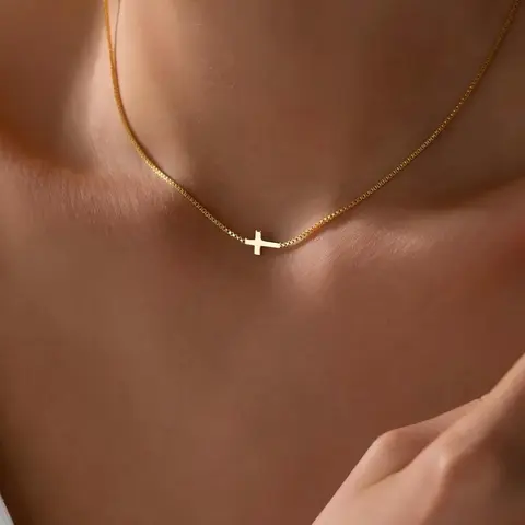 Necklace for Women, Dainty Cross Necklace, Simple Elegant Design, Minimalist Necklace, Stylish Jewelry Accessory, Perfect Gift Idea, Ideal for Everyday Wear, Daily Wear Necklace, Minimalist Chain Necklaces, Religious Necklace, Faith Necklace