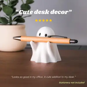 Cute Ghost Pen Holder for Office and Home Desk Decoration, Adorable Halloween Themed Desk Accessory, Perfect Gift for Work and Halloween