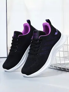 Trending Striped Sneakers for Women | Breathable Mesh Versatile Walking Shoes | Fashion Casual Sports Shoes All Seasons Sneakers
