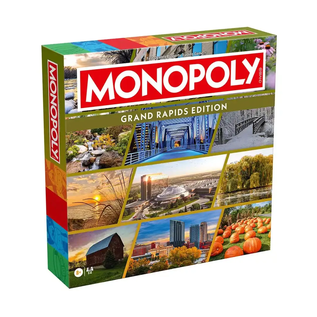 Hasbro Monopoly Grand Rapids, MI Edition - Classic Tabletop Game, Fun Family Activity for Board Games Night, Tabletop Games