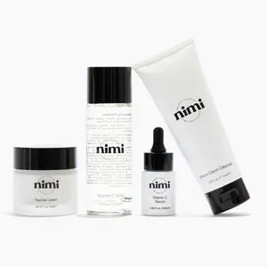 Wake Up Right Routine – Nimi Skincare - Microderm Peptide Cleanser, Vitamin C Toner, Vitamin C Serum & Peptide Day Cream