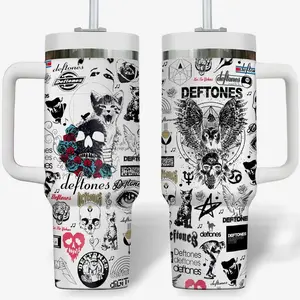 Deftones Music Custom Cup 40oz Tumbler With Handle,  Music Lover Tumbler 40oz