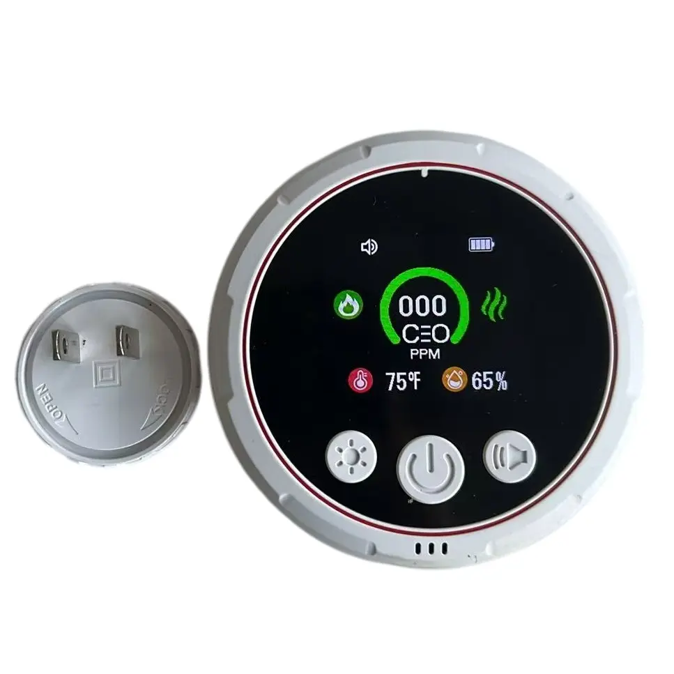 Multi-Use Plug & Play Detector with HD Display, Temp Sensor, Humidity Sensor & Accurate Alerts for Kitchens, Garages, Apartments