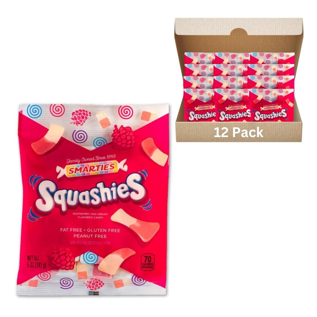 Smarties Squashies 12 pack Foam Marshmallows Gummies Candy Gluten Free Gummy Candy Bulk Peanut Free Perfect for Birthday