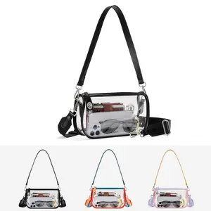 CLUCI Clear Bags for Women,Small Clear Purse,Clear Crossbody Bag,Clear Shoulder Bag for Concerts Sports Events Festivals