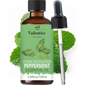 Cooling Peppermint Essential Oil 100ml, Natural Oils, Skin Tightening Oil for Hair & Scalp Care, Aromatherapy Diffuser, Massage Oil, Skin Care and Mosquito Repellent