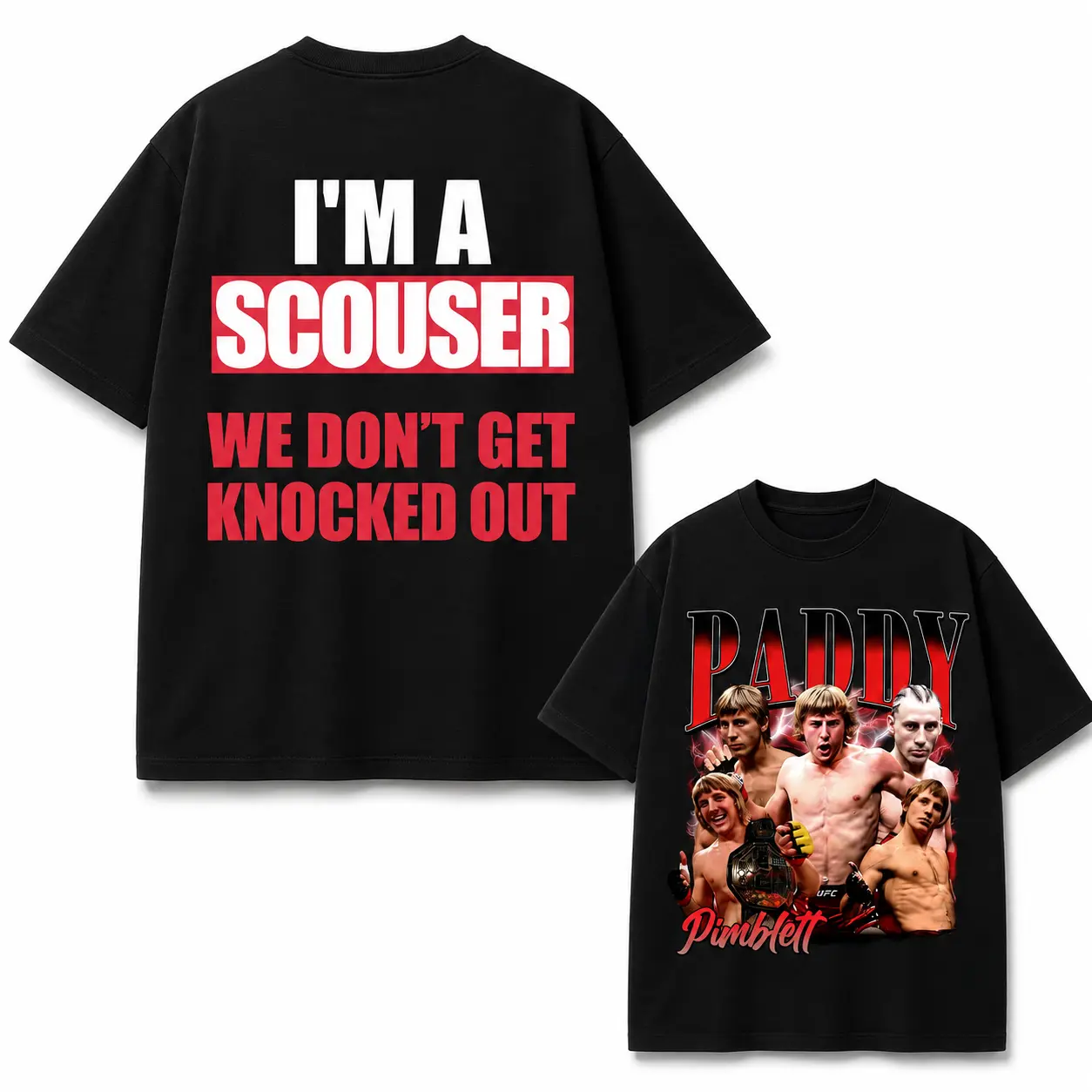 Paddy Pimblett The Baddy UFC T-Shirt, Front and Back Scouser MMA Fighter Graphic Tee, Liverpool Combat Sports Shirt, Fight Night Fan Apparel Gift