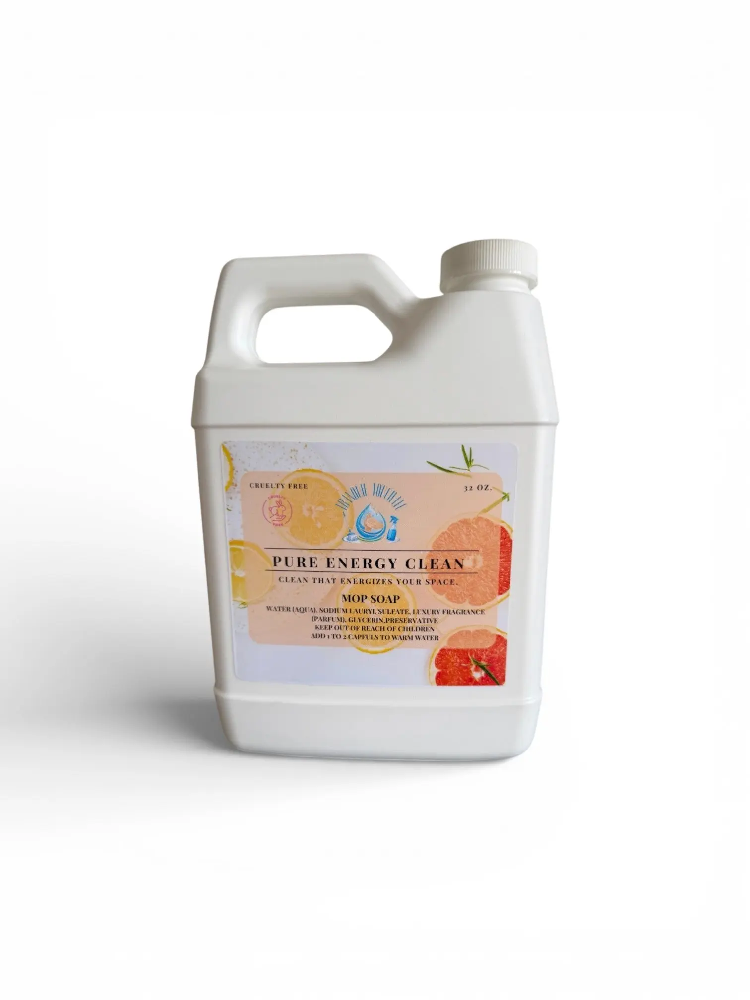 Tranquil Touch Citrus Liquid Mop Cleaner - Concentrated All-Purpose Multi Surface Cleaning Solution, Scented Household Floor Brightener for Pure Energy Refresh
