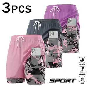 3-Pack Women's Casual Athletic Shorts with Built-in Liner, Elastic Waistband and Adjustable Drawstring. Perfect for outdoor sports, fitness, running and daily casual wear. Ideal women's essential shorts for everyday outfits and summer casual vibes.