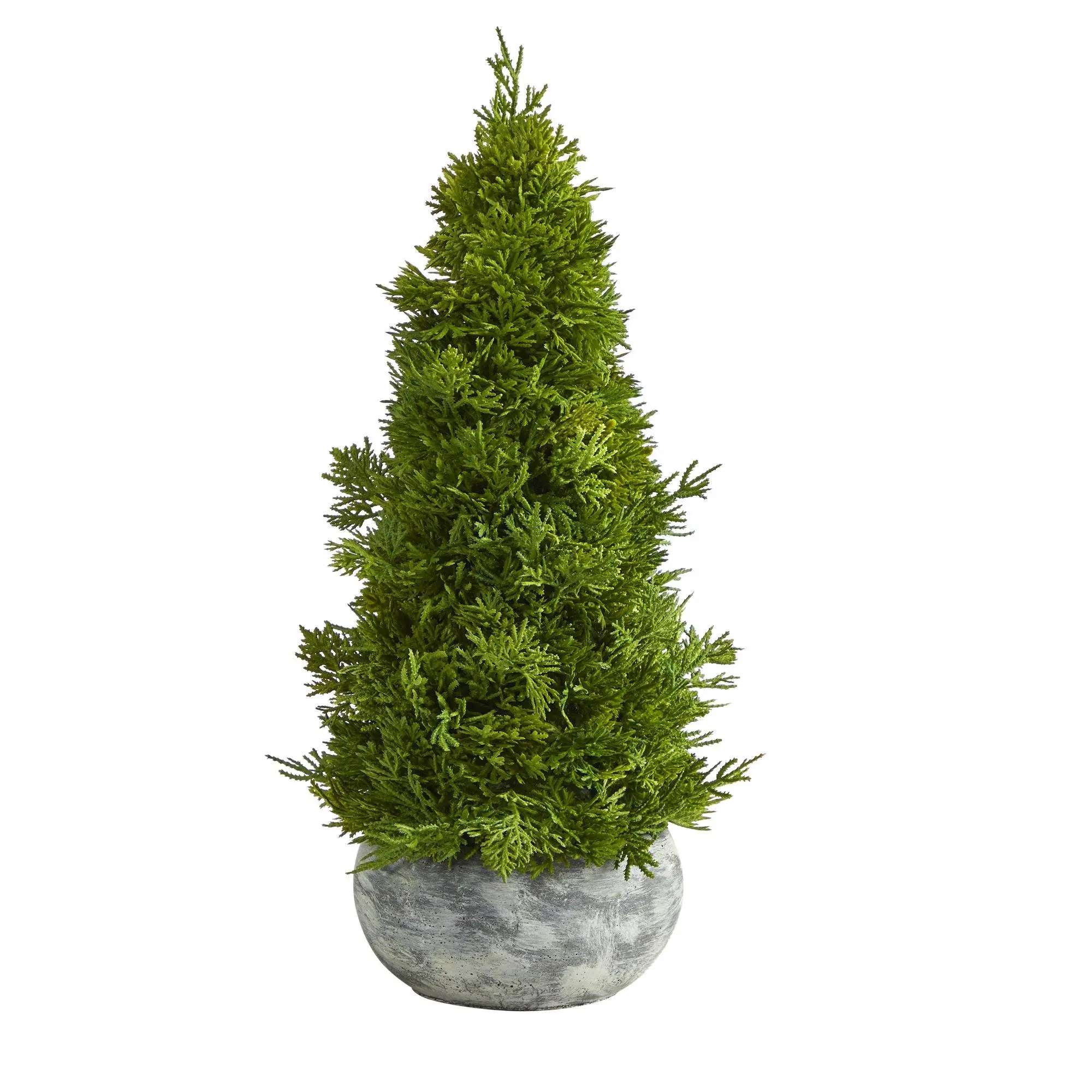 18in Cypress Cone Artificial Christmas Tree - Artificial Potted Plant in Decorative Planter