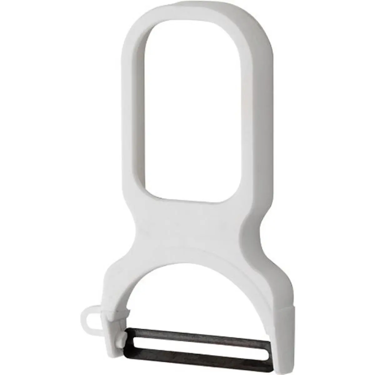 White Loop Peeler - Plastic Kitchen Utensil, Carded Gadget for Fruit and Vegetable Peeling, Ideal for Family Cooking to Upgrade Your Kitchen