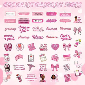 50 PCS Pink Melanin Nurse Stickers Pack, Inspirational African American Women Medical Decals for Planner Hydro Flask Clipboard, Nurse Appreciation Gifts Calling all my melanin nurses!🩺💕 50 cute pink stickers to decorate your work clipboard & hydro flas