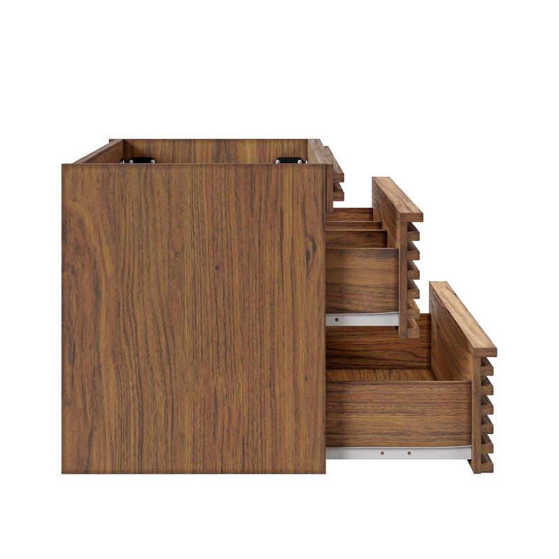 Modway Render 30" Wall-Mount Bathroom Vanity Cabinet (Sink Basin Not Included) in Walnut
