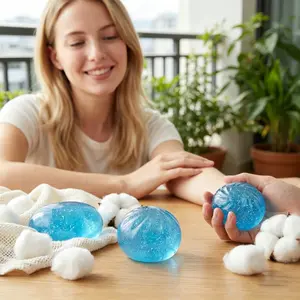 Shiny Glitter Crystal Dumpling Squishy with Box Steamer Bun Design Sensory Squeeze Toy Stress Relief