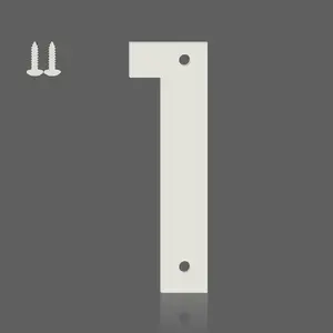 2 Inch Aluminum House Numbers - Rustproof Lightweight Recyclable & Easy to Install Outdoor Address Signs, White 1