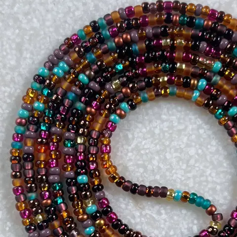 MOROCCAN SUNSET - READ DESCRIPTION - Tie On Waist Beads - 45 to 60 inches Waistbeads - Brown Waistbeads - Topaz Waistbeads - Belly Beads - Body Beads - Authentic Waistbeads - African Waistbeads Made By Venus