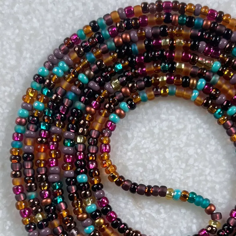 MOROCCAN SUNSET - READ DESCRIPTION - Tie On Waist Beads - 45 to 60 inches Waistbeads - Brown Waistbeads - Topaz Waistbeads - Belly Beads - Body Beads - Authentic Waistbeads - African Waistbeads Made By Venus