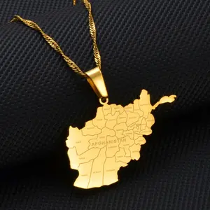Afghanistan Map Necklace - Flag Pendant Gifts Pride Jewelry for Men and Women