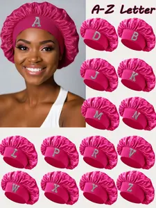 1PC Unisex Personalized A-Z Letter Satin Silk Sleep Cap, Soft Night Hat, Comfortable Sleeping Cap, Smooth Satin Daily Use, Valentine's Day Gift