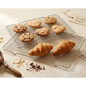 Cooling Racks for Cooking and Baking, 10" x 15" Stainless Steel Wire Rack for Baking Sheet, Grilling, Roasting, Drying, Oven and Dishwasher Safe