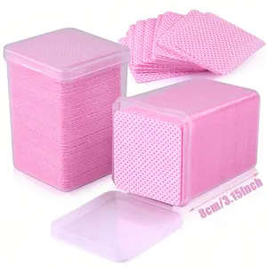 200 Pcs Nail Cleaning Wipes, Super Absorbent Soft Non-Woven Fabric, Gel Polish Remover Pad, Extended Gel Clean Wet Wipes, Plastic Storage Box Included, Nail Care, Manicure