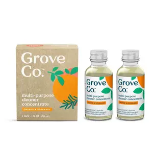 Grove Co. Multi-Purpose Cleaner Concentrate - 92% Plant-Derived, Grease & Grime Remover for Sealed Surfaces, Vegan & Cruelty-Free, 2-Pack