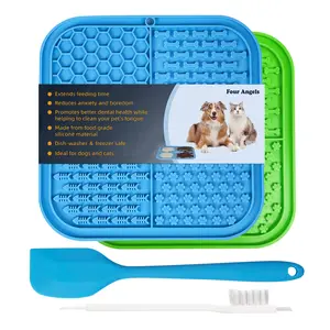 2PCS Lick Mat for Dogs and Cats,Dog Lick Mat with Suction Cups, Pet Food Mats and Slow Feeder Cat Bowl for Dog Anxiety Relief Pet Enrichment Toys,Cat Licking Pad for Boredom-MSD silicone