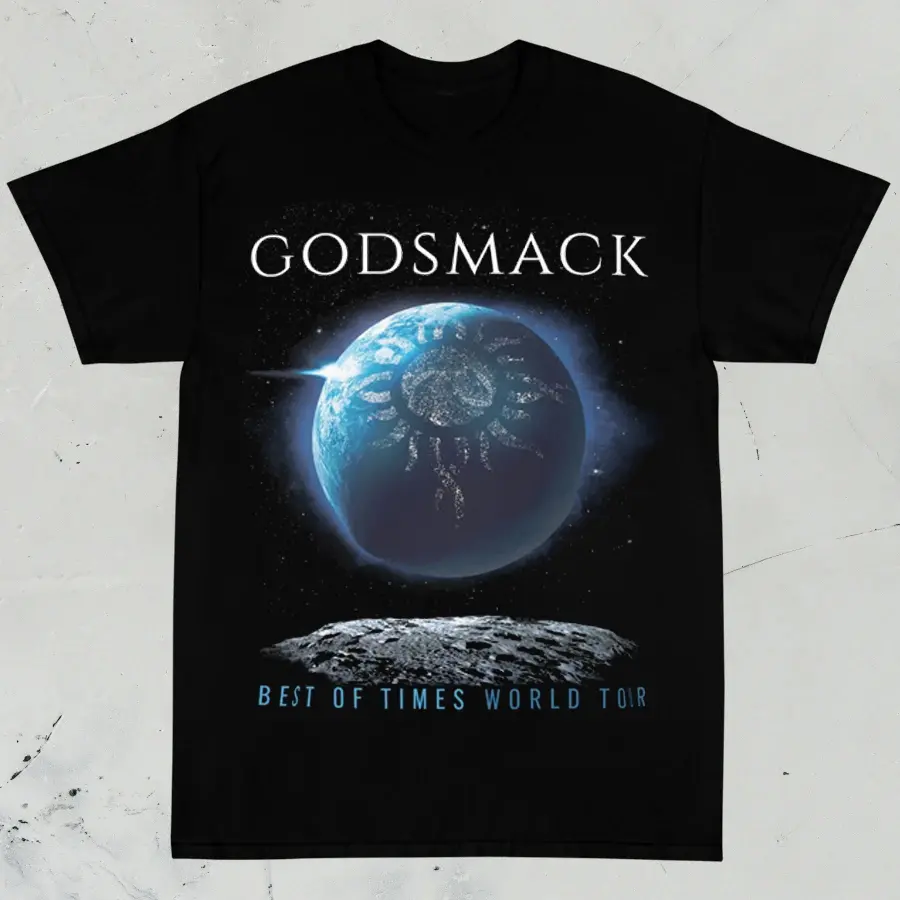 Godsmack - Best of Times Jumbo Print T-Shirt Classic Concert Style T-Shirt for Real Fans