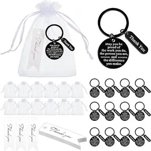 36 Pcs\Ste Employee Appreciation Gifts Bulk for Coworkers Keychains Organza Bags with Cards for Teacher Nurse Staff Gifts