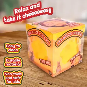 Jumbo Cheese Shaped Squishy Stress Toy, Squeeze Fidget Toy - Kids All Seasons, Slow Rising TPR Toy | Cute Realistic Design, Safe Non-Toxic | Anxiety Relief, Party Favor baby squishy toy squishy toys popping sugar squeezy squishies