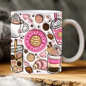 Cafecito y Chisme Mug Ceramic 11oz.