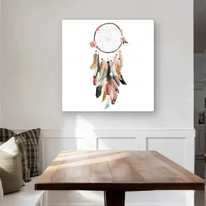 Begin Home Decor C1MP32328V3QTZ 32 x 32 in. Woman Dream Catcher - Metal Print Wall Art for Living Room Decor