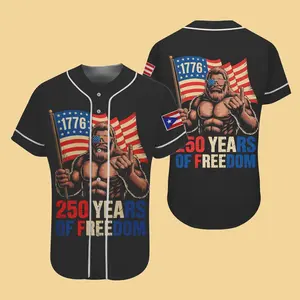 250th Anniversary USA Bigfoot 250 Years of Freedom Baseball Jersey, Funny 1776–2026 Baseball Jersey for Men & Women, Patriotic Gift, 4th of July Gifts