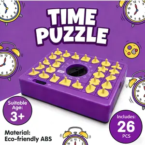 Time Puzzle Pop Up Board Game for Kids with Shape Matching Puzzles Fun Learning Toy Teaching Shape & Color Recognition Develops Problem Solving Skills Eco Friendly ABS Material