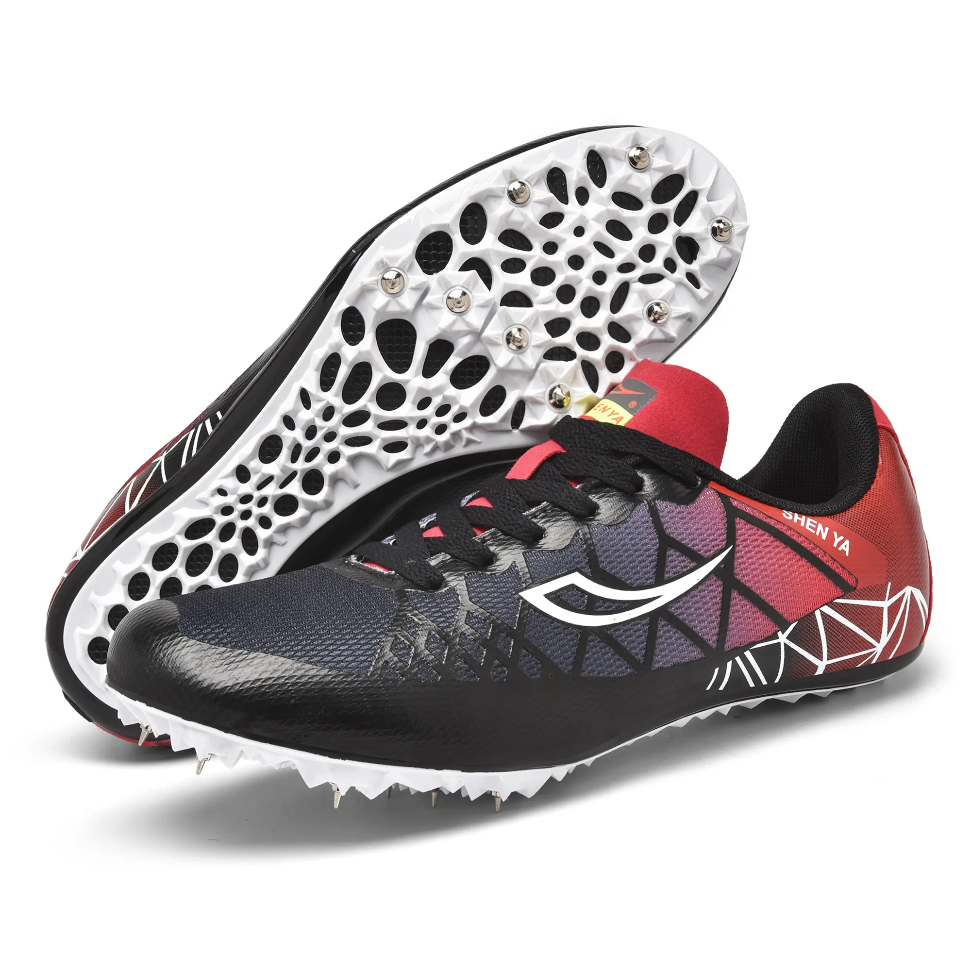 Track and Field Shoes Mens Womens Mesh Spikes Athletics Racing Running Shoes Track Race Jumping Sprint Running Nail Spikes Shoes Boys Girls