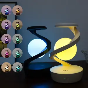 Suspension rotating desk lamp novel and multi-function desk lamp wireless charging bed head lamp RGB fantasy lighting entertainment atmosphere lighting rotary floating hand scanning control
