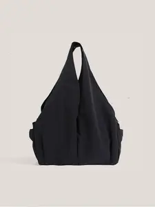 Japanese Style Large Capacity Shoulder Bag, Women's Casual Wrinkled Multi-Pocket Mommy Bag, Travel Handbag Tote