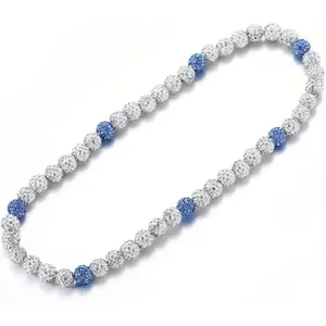 Baseball Beaded Necklace for Men Boys,Bling Baseball Necklace with Baseball Drip Chain Inspired Accessory Diamond Necklaces Rhinestone Discoball Jewelry Baseball Team Athletes Lovers Gifts