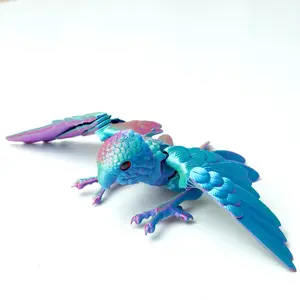 3D printed parrot model toys, flexible joint animal doll statues, home and office desk decorations, holiday surprise gifts