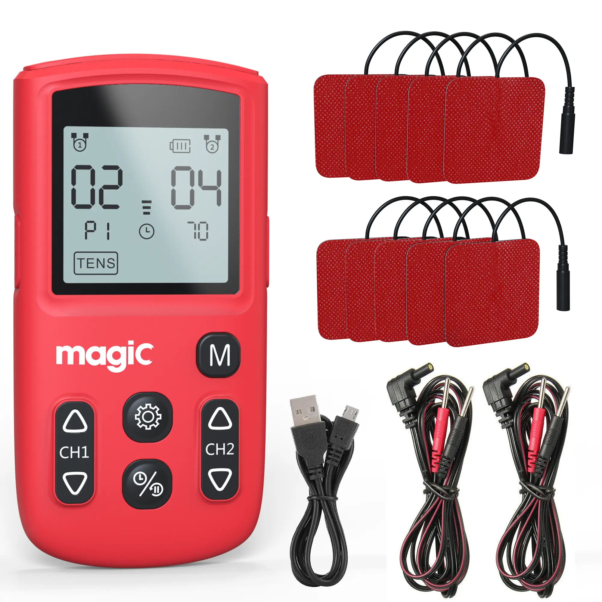 【SummerWins】Nicwell 3-in-1 TENS & EMS Muscle Stimulator Massager – 10H Battery Life, 40-Level Adjustable Pain Relief, 22 Modes, Dual Channel, USB Rechargeable, Muscle Strengthening, Anti-Atrophy, Circulation Booster, Personal Care Massage Device
