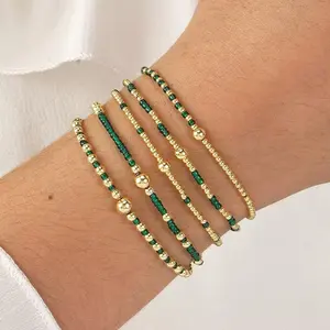 New Beaded Bracelet Set — 5-Piece Gold Seed Bead Collection: Stylish & Versatile