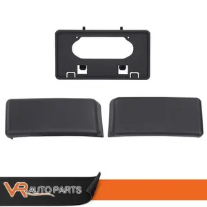 Front Bumper Guards Pads & License Plate Bracket Kit with Center Bracket, License Mount, Light Duty Fit for 2009-14 Ford F150
