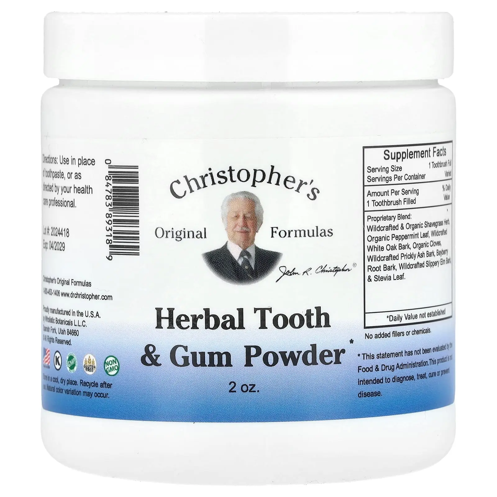 Christopher's Original Formulas Herbal Tooth & Gum Powder, 2 oz.