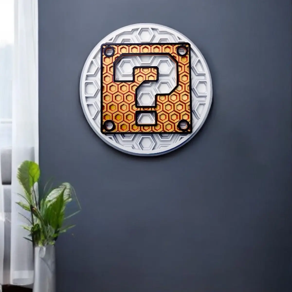 Mario Question Block Dimensional Mosaic Wall Decor 10”inch