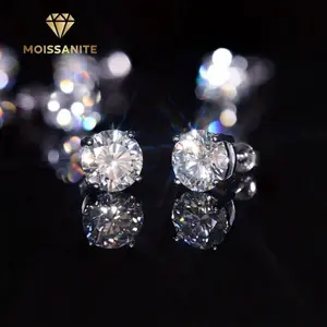 Moissanite Stud Earrings S925 White Gold