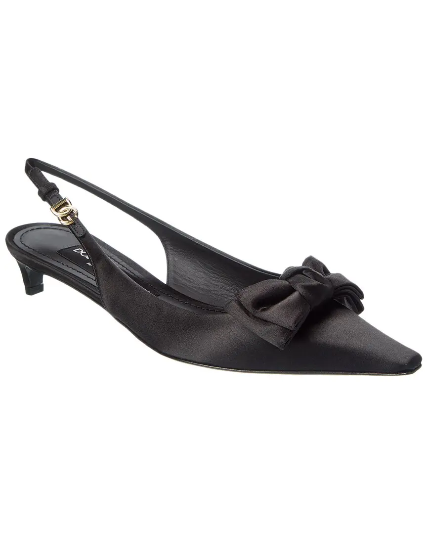 Dolce & Gabbana DG Logo Satin Slingback Pump