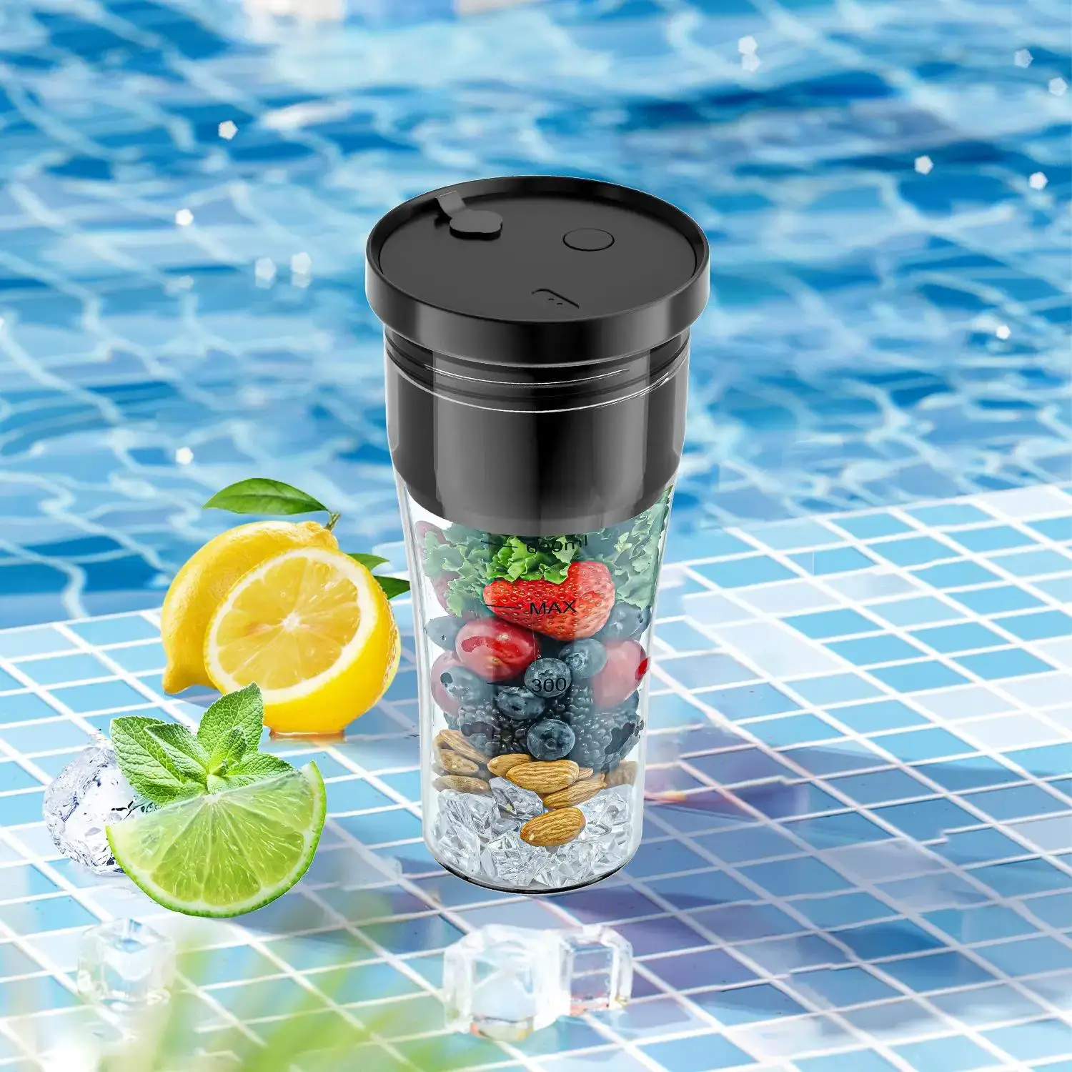 NASPLF Portable Blender for Smoothies and Shakes, Anti-jam, BPA-free, Rechargeable Cordless Juicer, Waterproof Mini Juicer Base Lid Made for Stanley 4
